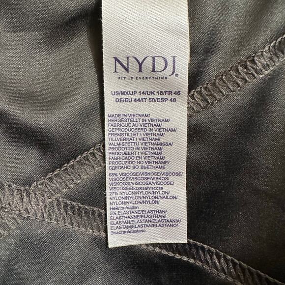 NYDJ Womens Slim Trouser Pants Ponte Knit Dark Gray Plus Size 14 Corpcore Career - Picture 11 of 13